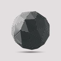 3d abstract polygonal ball vector