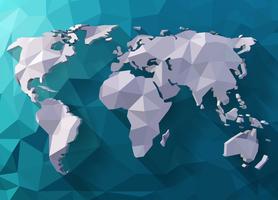 World map in polygonal style vector