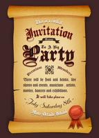 Vintage Invitation On Parchment vector