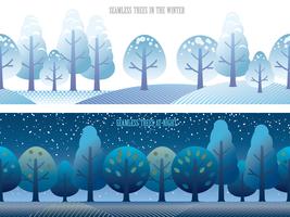 Set of two vector seamless forest illustrations