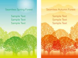 Set of two vector seamless forest illustrations. 