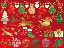 Set of assorted Christmas graphic elements. vector