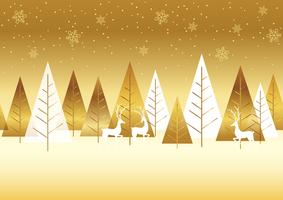 Seamless winter forest background with reindeers. vector