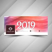 Feliz año nuevo 2019 redes sociales moderno banner vector