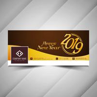 New Year 2019 stylish social media banner design vector