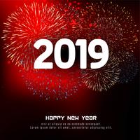 Abstract Happy new year 2019 celebration background vector