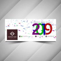 New Year 2019 social media decorative banner design vector