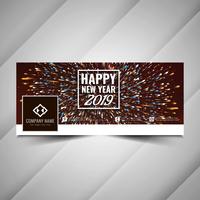 Happy New Year 2019 social media banner template vector