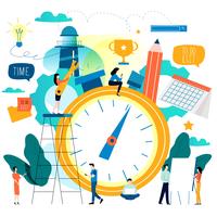 Time management, schedule flat vector illustration design for mobile and web graphics