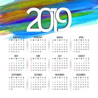 Plantilla de diseño de calendario moderno año nuevo 2019 vector