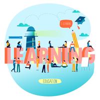 Education, online training courses, distance education flat vector illustration