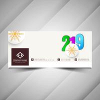 New Year 2019 stylish social media banner template vector