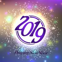 Happy new year 2019 colorful decorative background vector