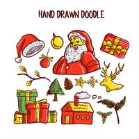 Christmas Doodle art Set. Vector Illustration