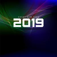 Abstract Happy new year 2019 background design vector