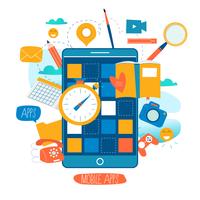 Mobile application development process vector