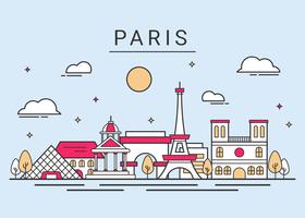 Paris City Skyline Vector