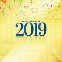 Abstract Happy new year 2019 background design vector