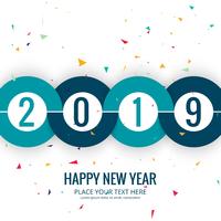 Elegante diseño de tarjeta colorida feliz año nuevo 2019 vector