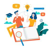 Educación, cursos de formación online. vector