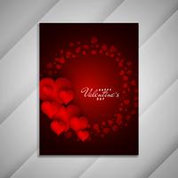 Abstract Happy Valentine's Day red brochure design presentation vector