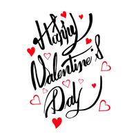Happy valentine's day card calligraphy text design vector