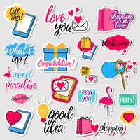 Collection of flat design social network stickers vector