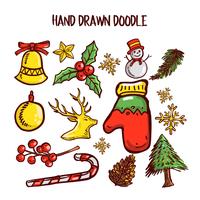 Christmas Doodle art Set. Vector Illustration