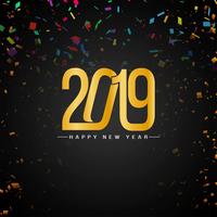 Happy new year 2019 elegant decorative background vector