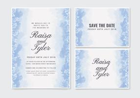 Vector Blue Wedding Invitation