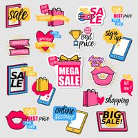 Colorful sale stickers collection vector