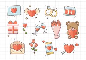 Valentines Day Elements Set vector