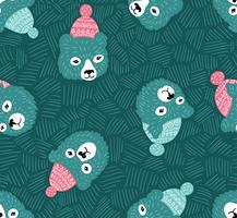 Vector seamless pattern. Winter bears.