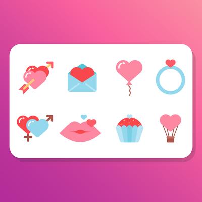 Valentines Day Elements Vector