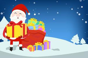 Santa Claus with gift boxes vector