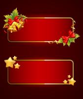 Christmas festive banners with bells  vector