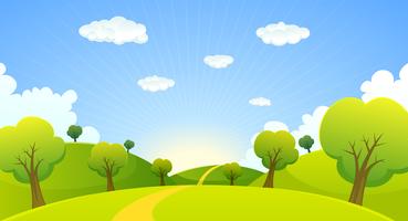 Spring Or Summer Cartoon Landscape vector