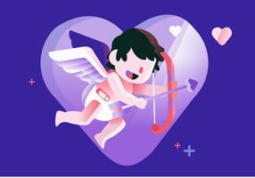 Cute Cupid Vector Flat Illustration