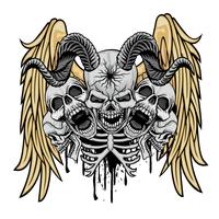 cráneo grunge escudo de armas