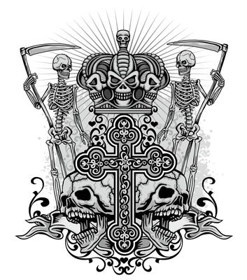 grunge skull coat of arms 272799 Vector Art at Vecteezy