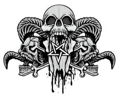 cráneo grunge escudo de armas