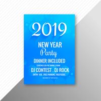 Beautiful 2019 flyer celebration party template design vector