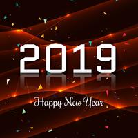 Elegant 2019 happy new year colorful card design vector