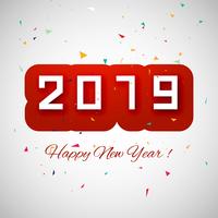 Fondo de texto hermoso feliz año nuevo 2019 vector