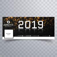 2019 año nuevo hermoso facebook cubierta banner plantilla vector