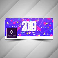 New Year 2019 stylish social media banner template vector