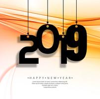 Beautiful Happy New Year 2019 text background vector