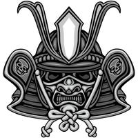 samurai skull sign vector