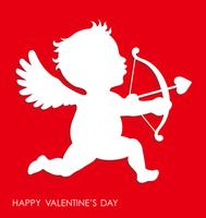 Valentine’s Day 3D relief cupid icon. vector