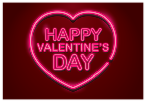 Happy Valentines Day Neon vector
